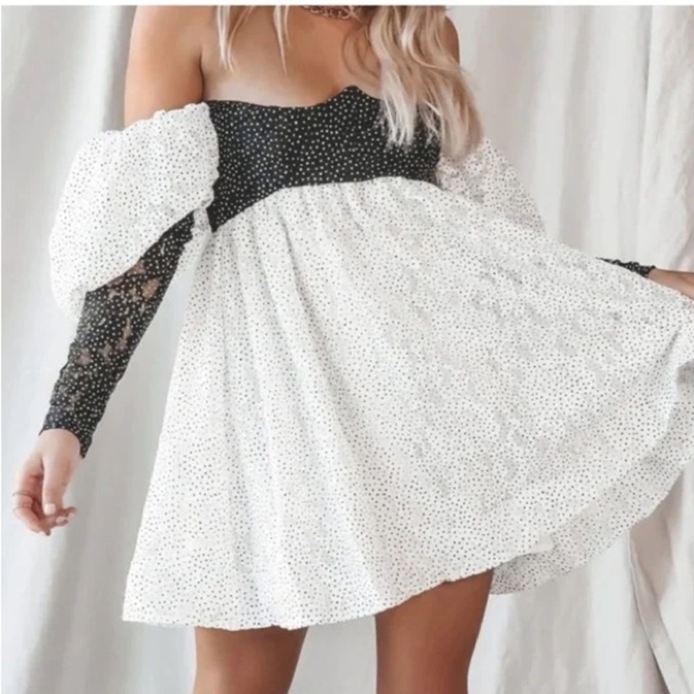 FOR LOVE LEMONS CLARISSE POLKA DOT DRESS